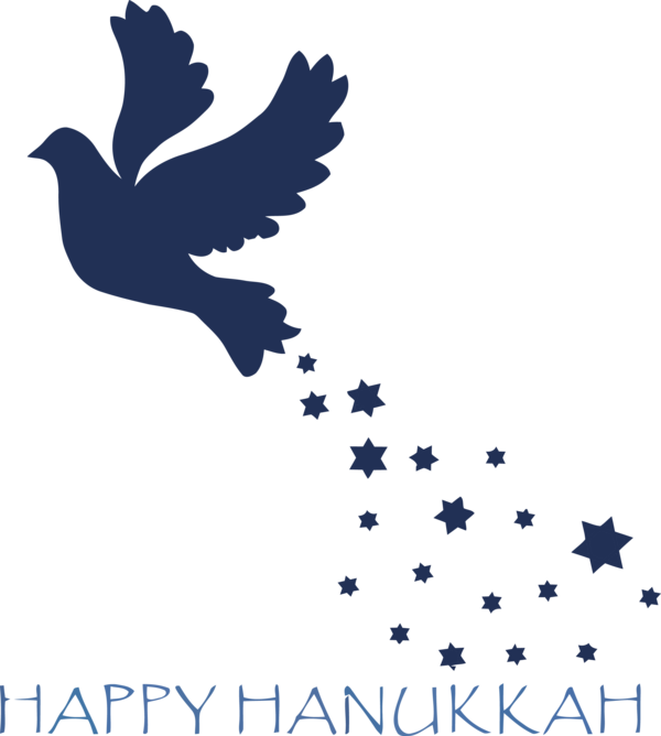 Transparent Hanukkah Font Bird Logo for Happy Hanukkah for Hanukkah