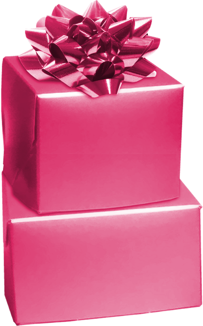 Transparent Gift Santa Claus Christmas Pink for Christmas