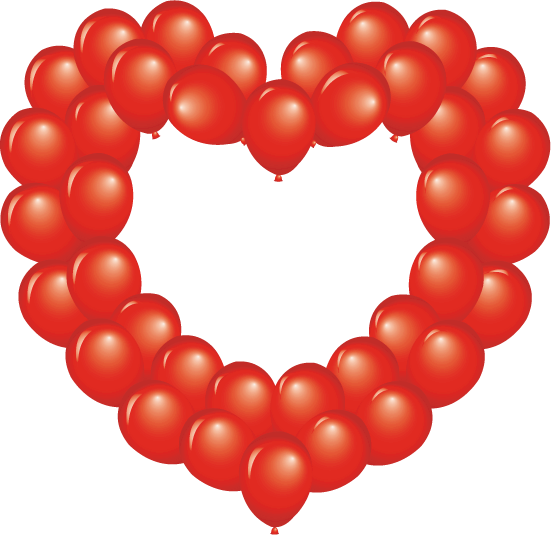 Transparent Balloon Anagram Heart Balloon Heart Red for Valentines Day