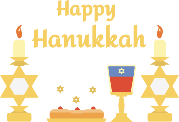 Transparent Hanukkah Yellow Line Font for Hanukkah Candle for Hanukkah