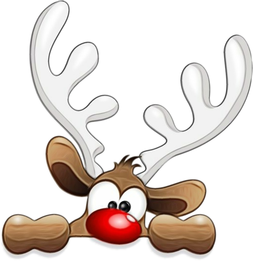 Transparent Rudolph Reindeer Santa Claus Cartoon Antler for Christmas