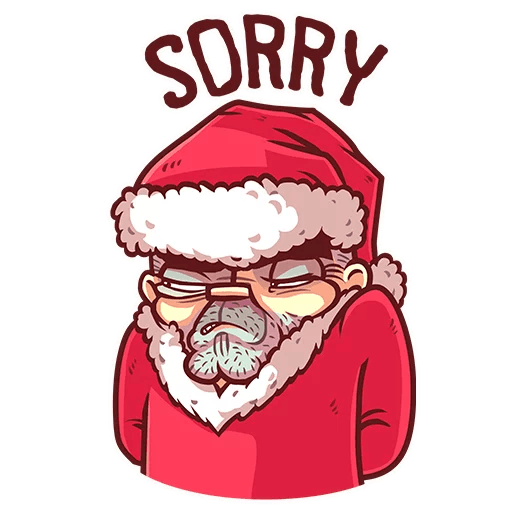 Transparent Santa Claus Telegram Sticker Christmas Facial Hair for Christmas