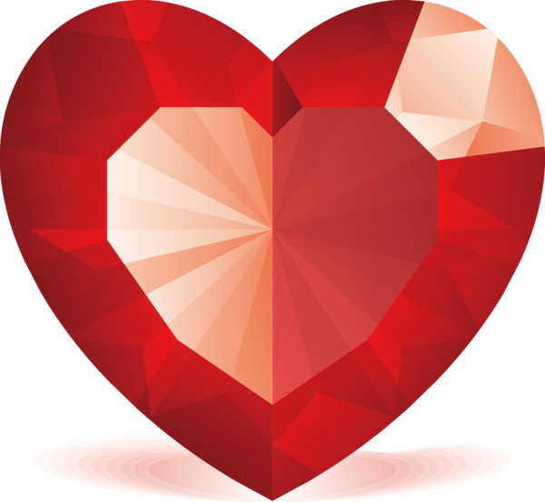 Transparent Heart Gemstone Symbol Love for Valentines Day