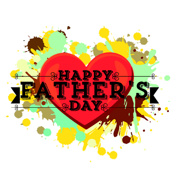 Transparent Father's Day Heart Text Love for Happy Father's Day for Fathers Day