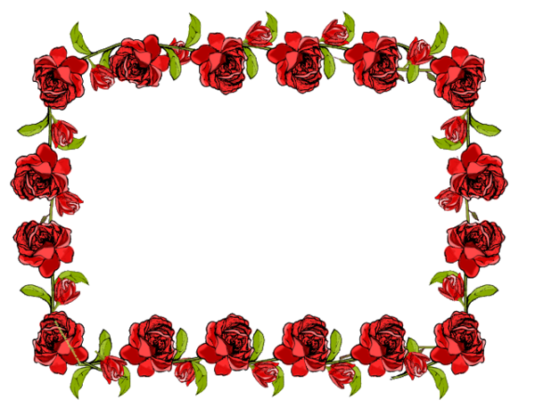 Transparent Graphic Frames Flower Picture Frames Petal Heart for Valentines Day