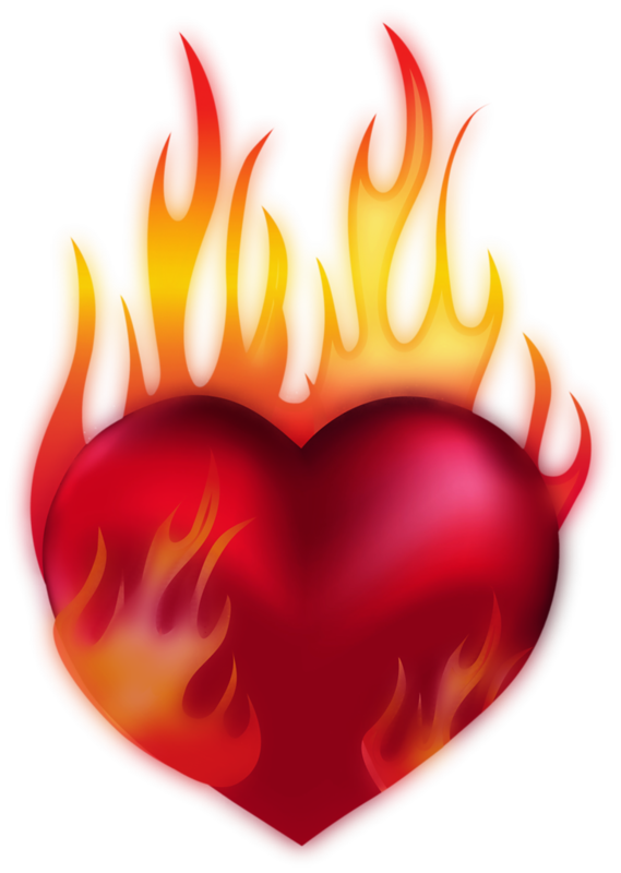 Transparent Heart Fire Combustion Love for Valentines Day