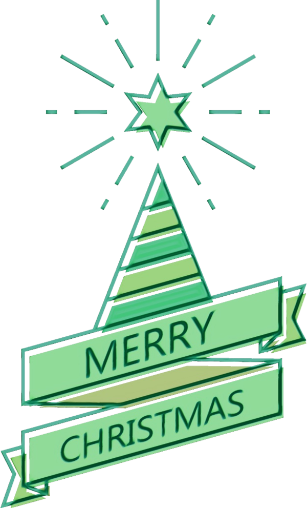 Transparent Green Text Line for Christmas