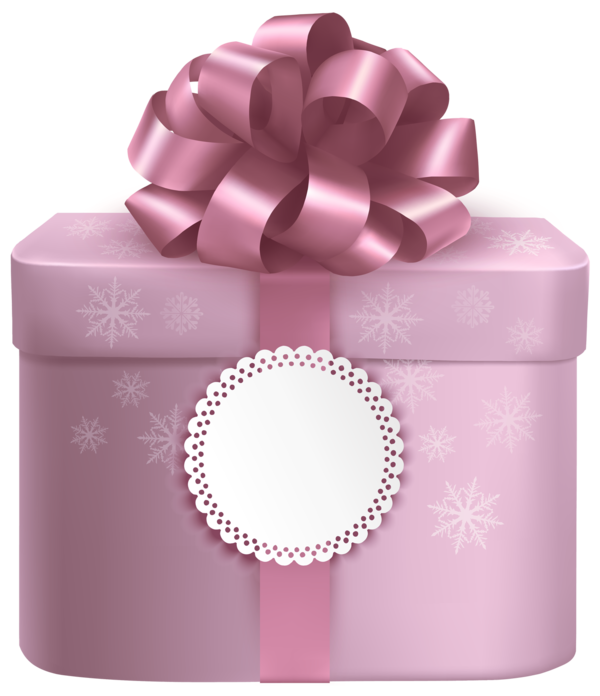 Transparent Gift Ribbon Box Pink for Christmas