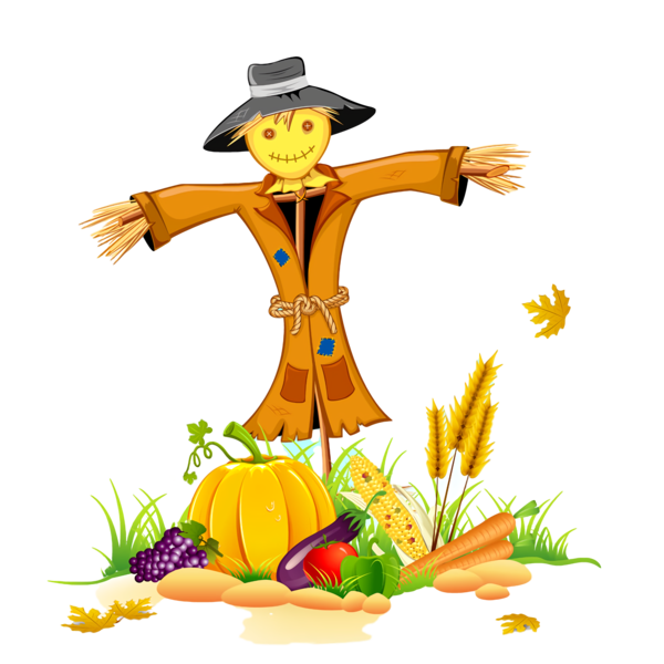 Transparent Thanksgiving Cartoon Scarecrow for Thanksgiving Pumpkin for Thanksgiving