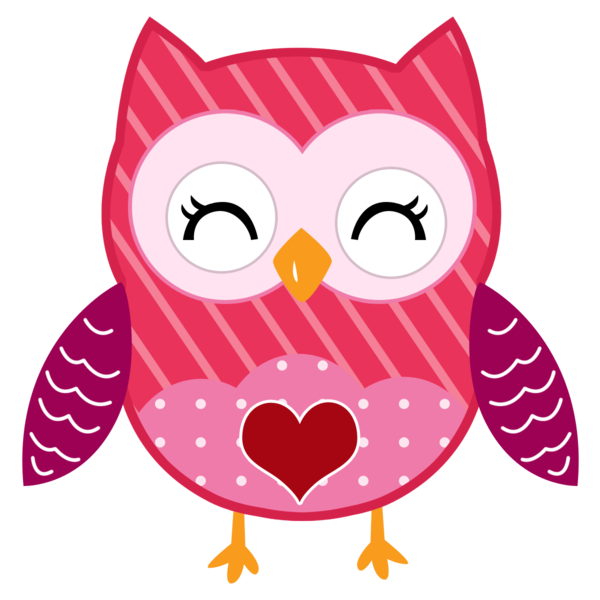 Transparent Owl Valentine S Day Heart Pink for Valentines Day
