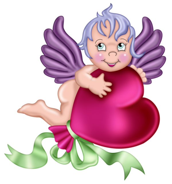 Transparent Cartoon Drawing Angel Flower for Valentines Day