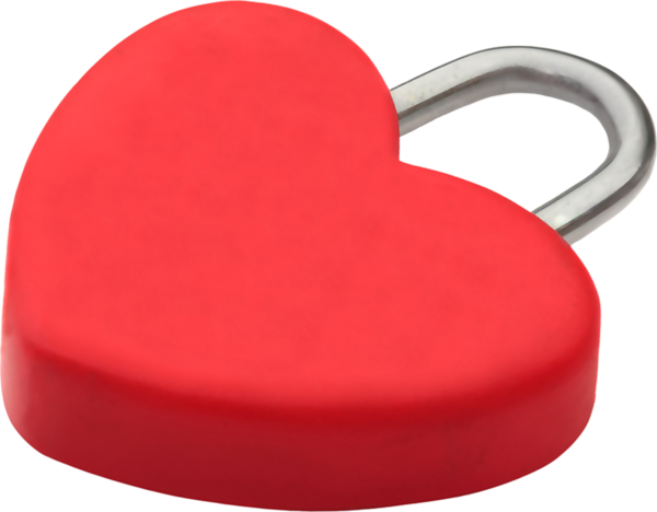 Transparent Heart Love Love Lock Red for Valentines Day