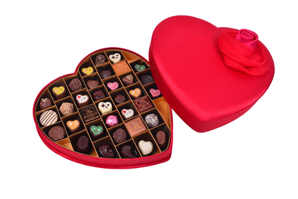 Transparent Chocolate Valentines Day Godiva Chocolatier Bonbon Heart for Valentines Day