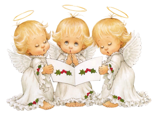 Transparent Holly Babes Drawing Angel Figurine for Christmas