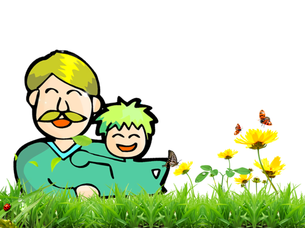 Transparent Father's Day People in nature Green Grass for Happy Father's Day for Fathers Day