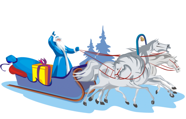 Transparent Ded Moroz Snegurochka Santa Claus Recreation Boating for Christmas