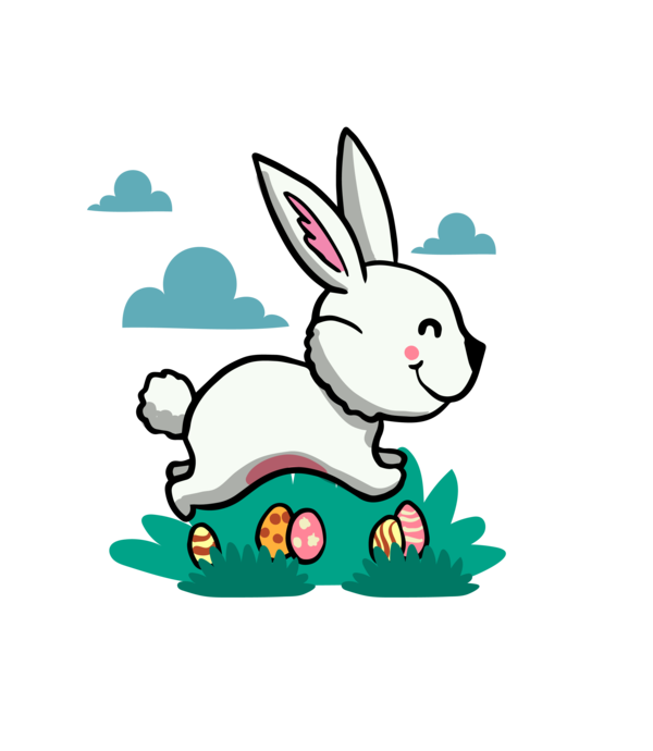 Transparent White Rabbit Easter Bunny Rabbit Hare for Easter