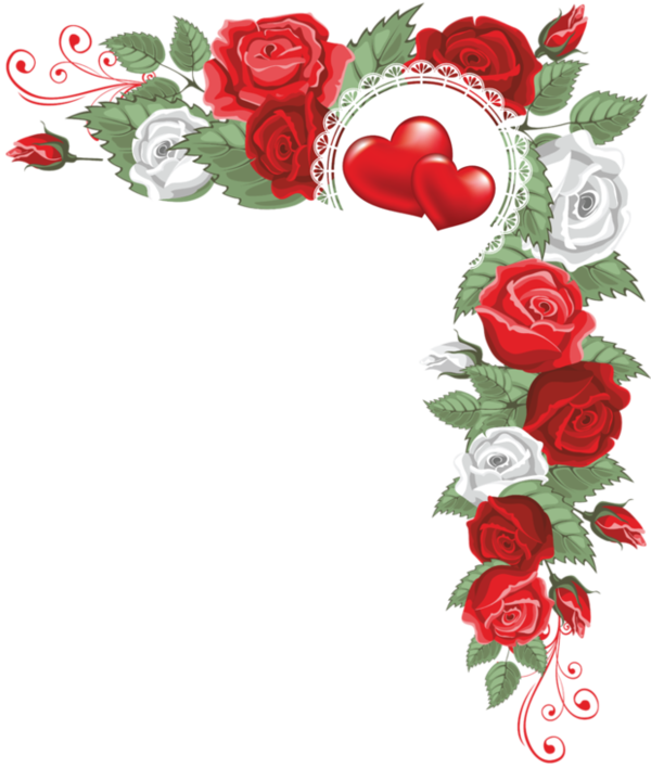 Transparent Flower Floral Design Wreath Petal Heart for Valentines Day