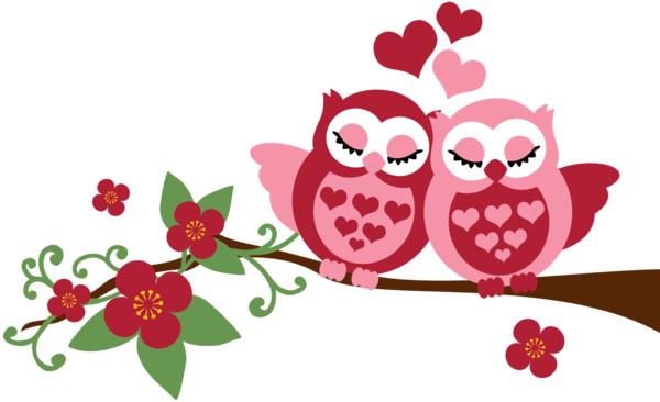 Transparent Owl Little Owl Paper Love for Valentines Day