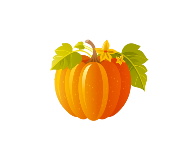 Transparent Thanksgiving Orange Leaf Plant for Thanksgiving Pumpkin for Thanksgiving