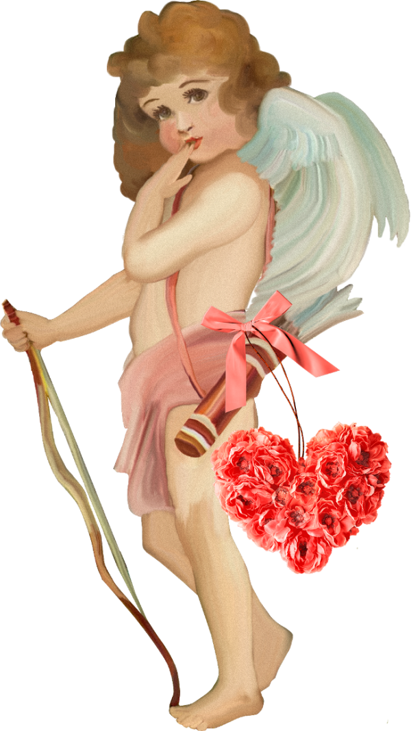 Transparent Angel Cupid Cherub Brown Hair for Valentines Day