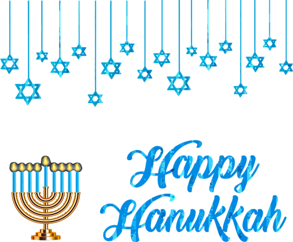 Transparent Hanukkah Text Line Font for Happy Hanukkah for Hanukkah