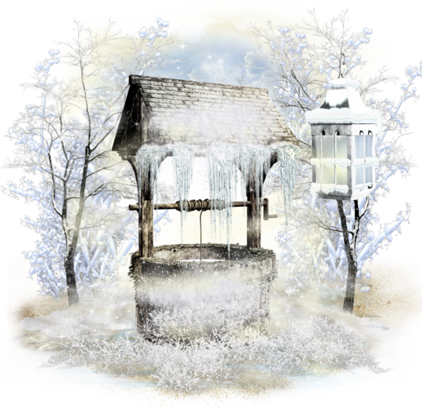 Transparent Winter Photomontage Christmas Water Freezing for Christmas