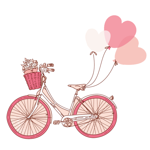 Transparent Valentines Day Drawing Gift Pink Bicycle Accessory for Valentines Day