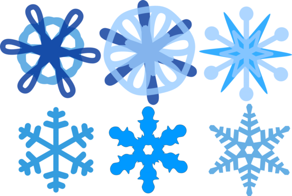 Transparent Snowflake Drawing Silhouette Blue Symmetry for Christmas