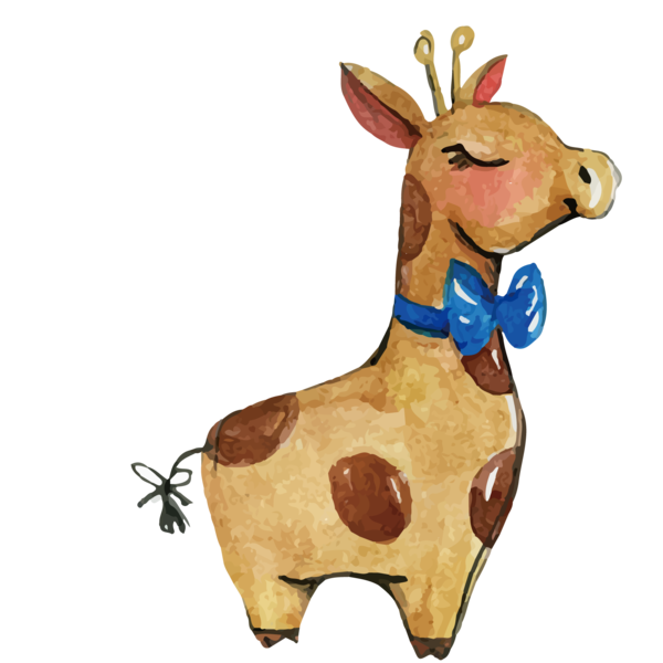 Transparent Giraffe Poster Watercolor Painting Giraffidae Deer for Christmas