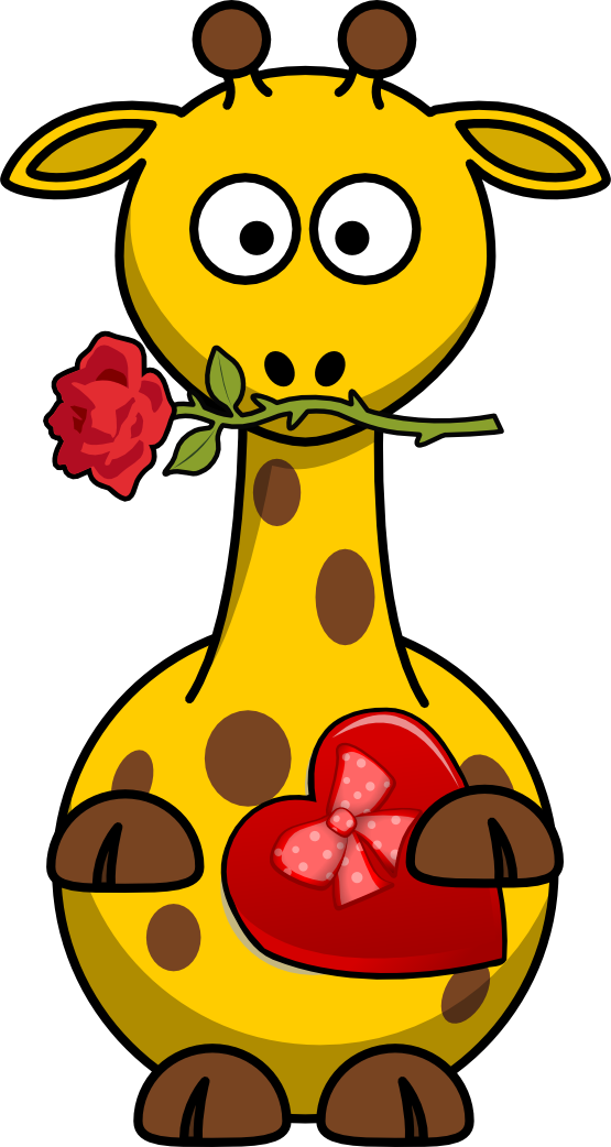 Transparent Giraffe Wedding Invitation Valentines Day Giraffidae Flower for Valentines Day