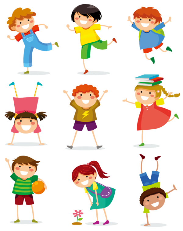 Transparent International Children's Day Cartoon Playing with kids Happy for Children's Day for International Childrens Day