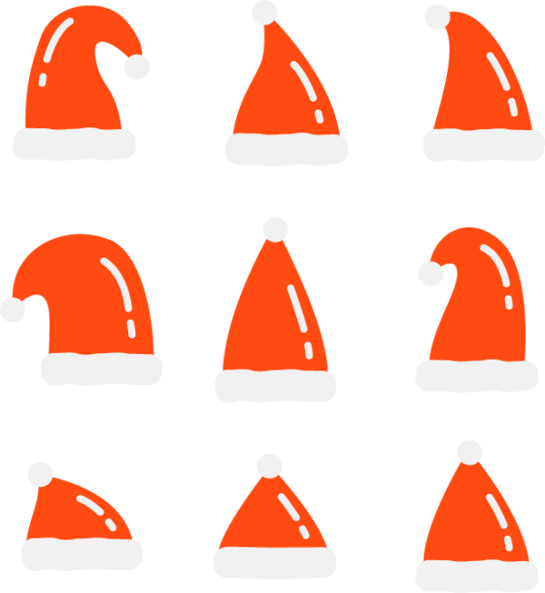 Transparent Orange Hat Christmas Point Area for Christmas
