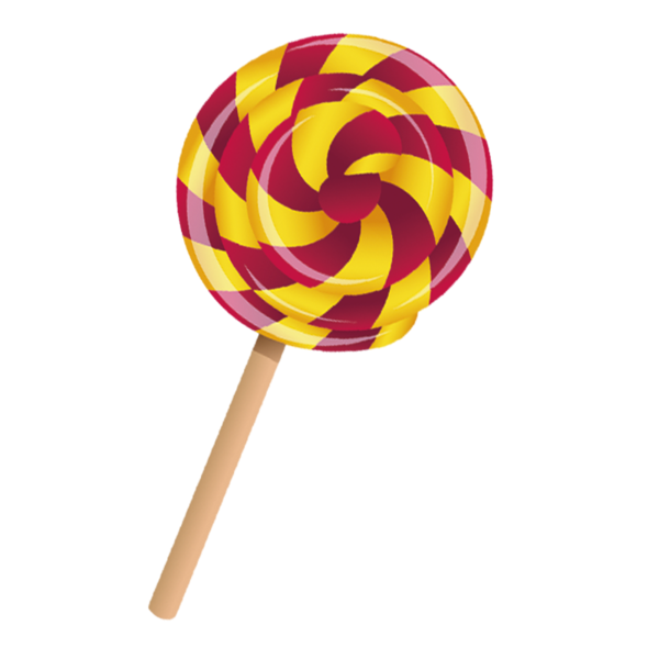 Transparent Lollipop Yellow Red Confectionery Food for Christmas