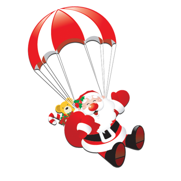 Transparent Santa Claus Christmas Parachuting for Christmas