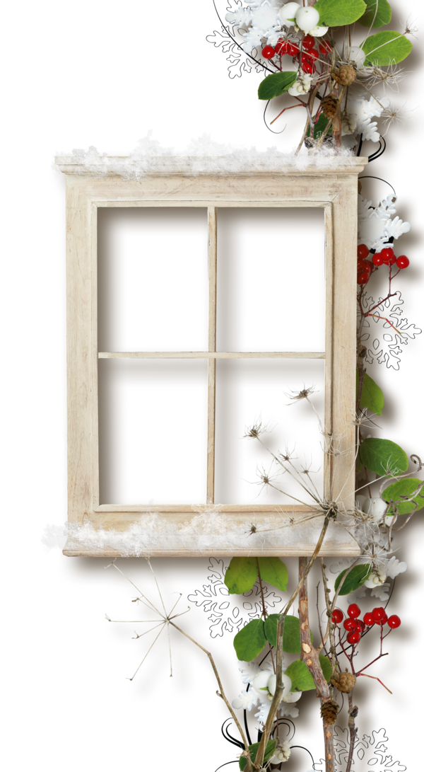 Transparent Window Picture Frame Door Shelf for Christmas