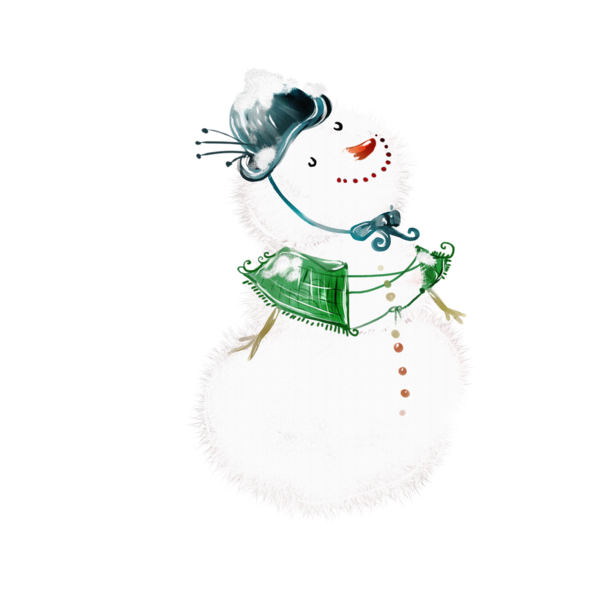 Transparent Winter Snowman Winter Wonderland Christmas Ornament for Christmas