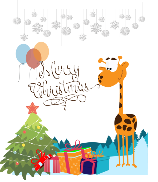 Transparent Northern Giraffe Christmas Computer Graphics Giraffidae Area for Christmas