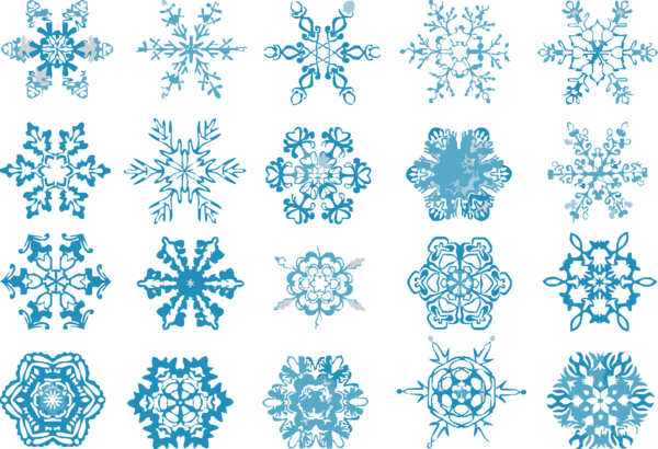 Transparent Snowflake Snow Shape Blue Symmetry for Christmas