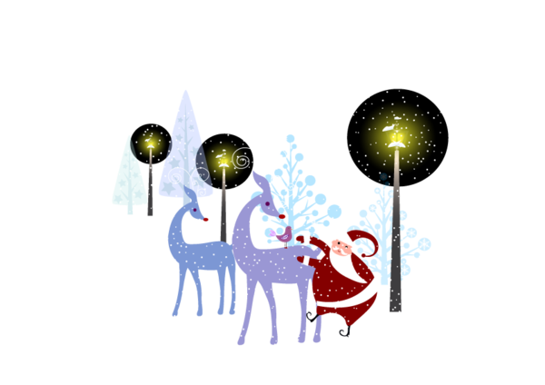 Transparent Ded Moroz Santa Claus Reindeer Text for Christmas