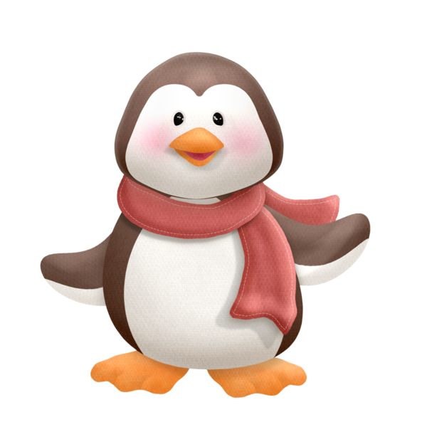 Transparent Penguin Christmas Drawing Flightless Bird Stuffed Toy for Christmas