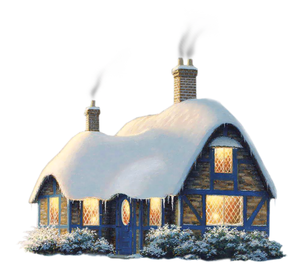 Transparent House Snow Winter Building for Christmas