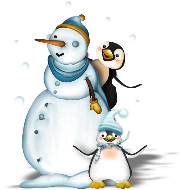 Transparent Winter Snowman Drawing Flightless Bird for Christmas