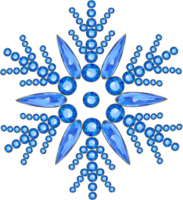 Transparent Snowflake Christmas Shape Blue Symmetry for Christmas