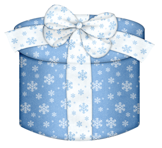 Transparent Gift Blue Box for Christmas