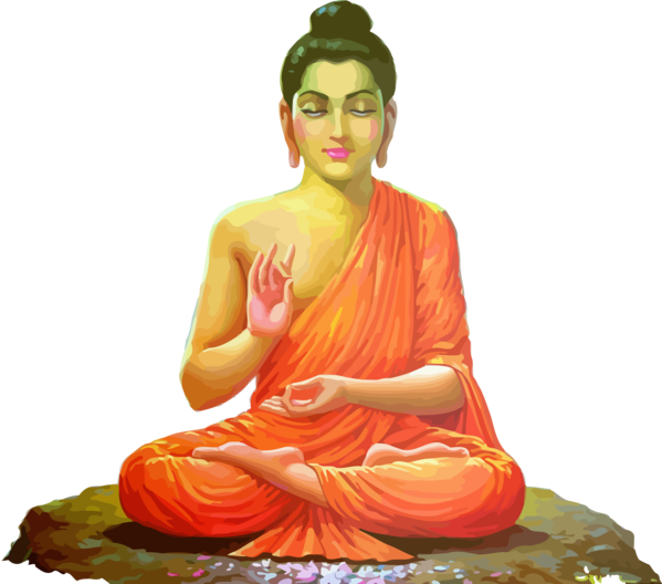 Transparent Bodhi Day Statue Orange Meditation for Bodhi for Bodhi Day