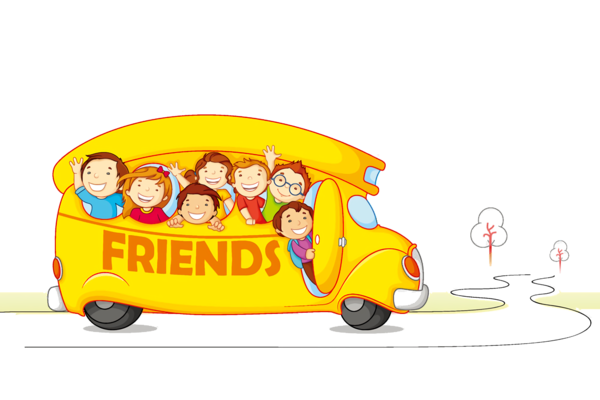 Transparent International Children's Day Cartoon Yellow Vehicle for Children's Day for International Childrens Day