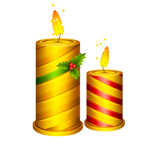 Transparent Candle Gratis New Year Cylinder Yellow for Christmas