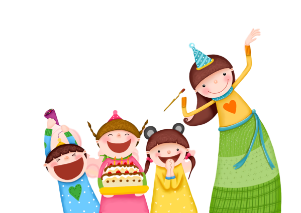Transparent International Children's Day Cartoon Animation Party hat for Children's Day for International Childrens Day