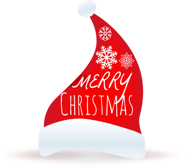 Transparent Santa Claus Christmas Hat Text Label for Christmas